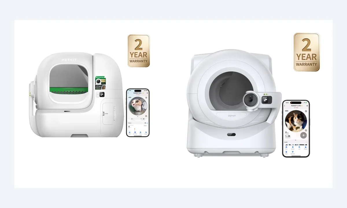 PETKIT Purobot Max Pro 2 and Purobot Ultra shown side by side